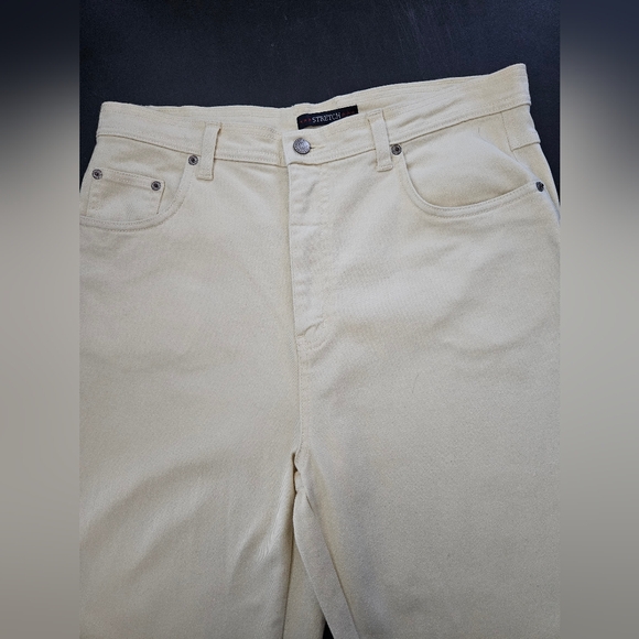 Vintage - Bill Blass Tall Cotton Stretch Yellow Jeans - Size 16 - NWOT - Picture 5 of 9